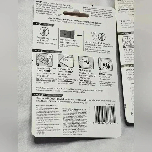 2 Pk Bundle of Brand New Command Adjustables. 48 Poster Strips + 10 1lb Hooks - Picture 5 of 7